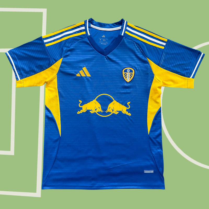 Leeds United FC 2025/26 bortatröja - blå fotbollströja för män