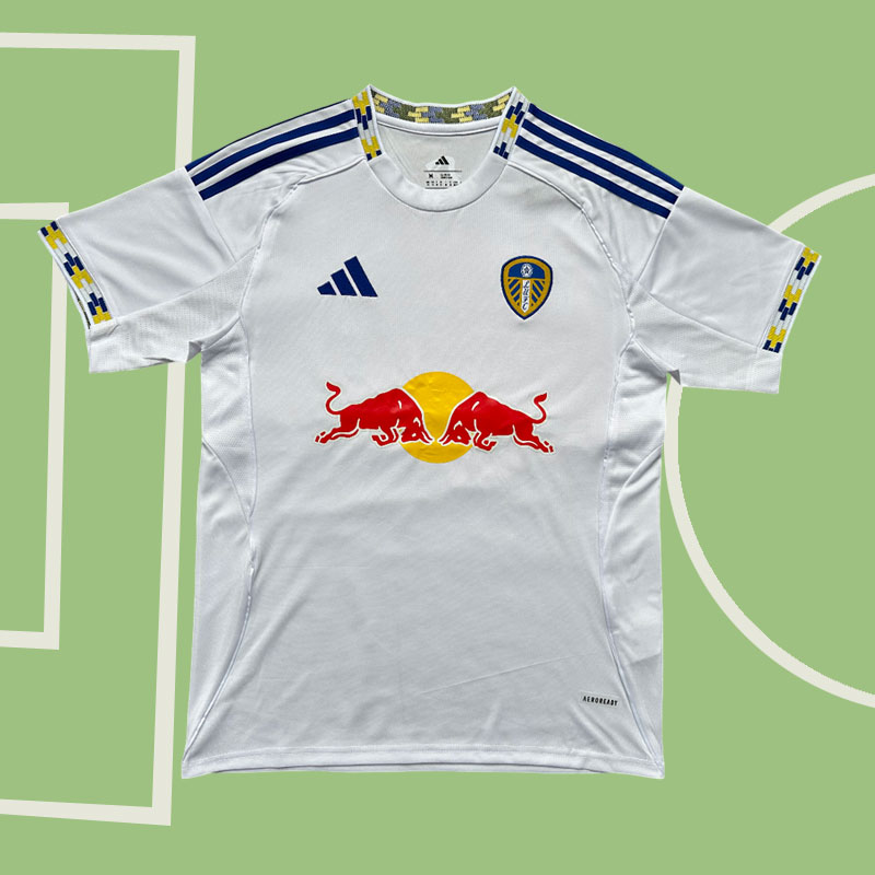 Leeds United hemmatröja 2025/26 vit fotbollströja för herr