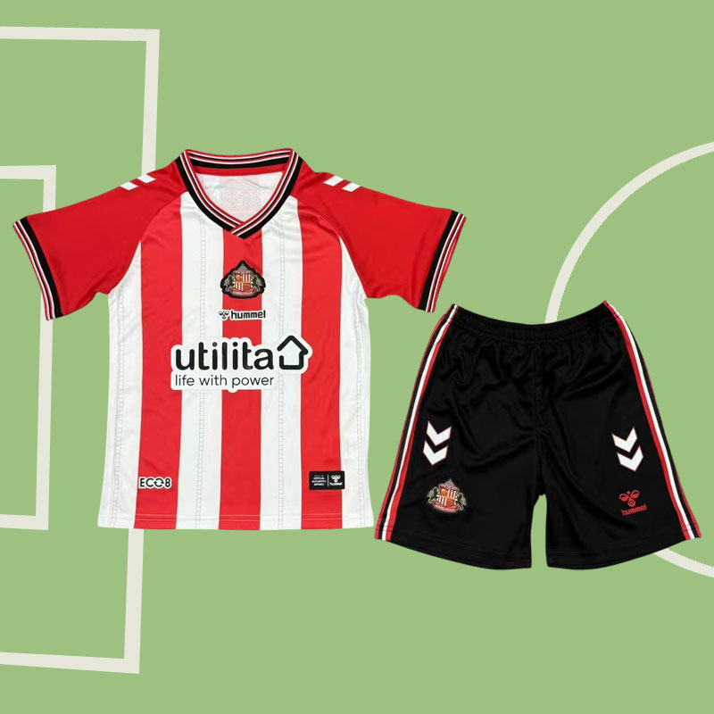 Sunderland barn hemmatröja 2025/26 - fotbollströja och shorts