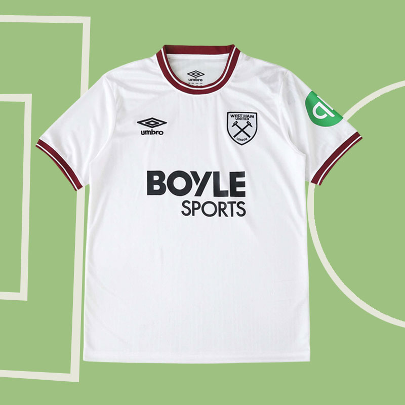 West Ham United bortatröja herr 2025/26 vit fotbollströja