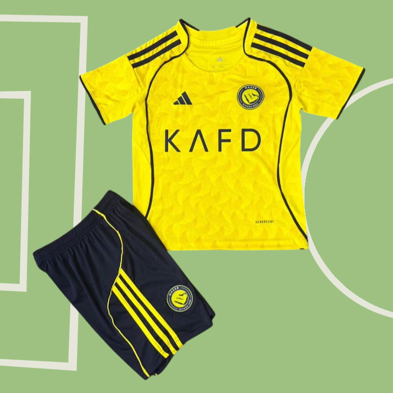 Fotbollströja barn Al-Nassr 2025/26 hemmatröja och shorts set