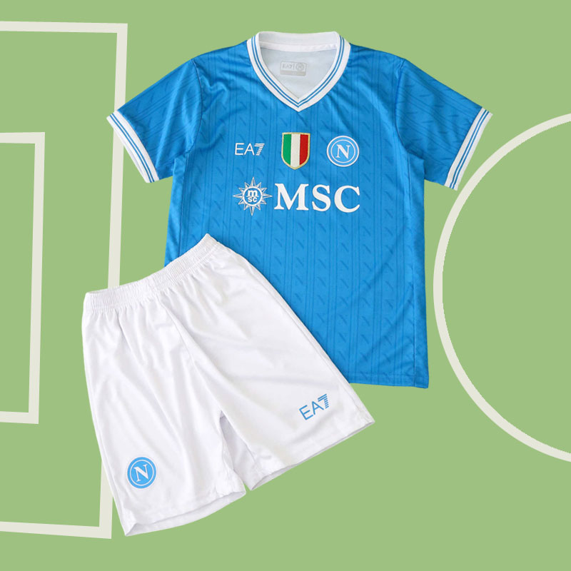 SSC Napoli 2025/26 hemmatröja barn - fotbollskläder set med shorts