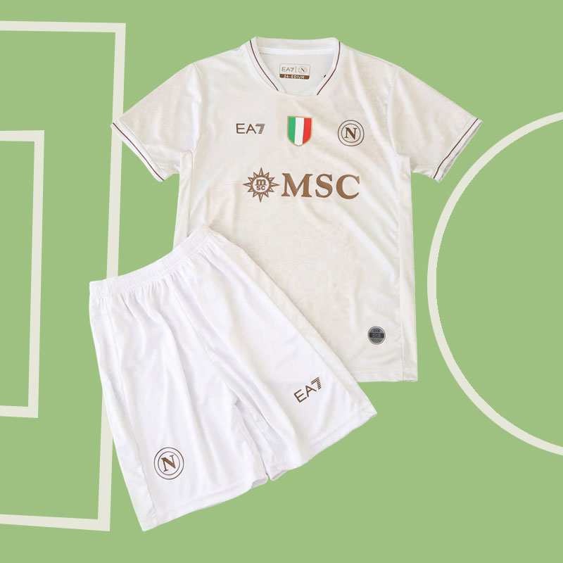 SSC Napoli 25/26 bortatröja barn - fotbollströja + shorts