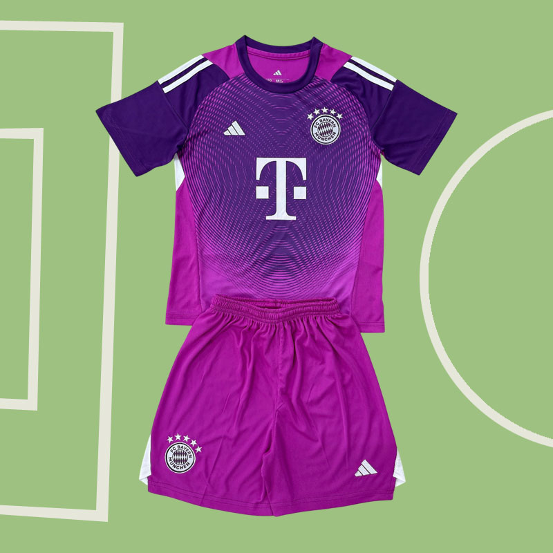 Bayern München 2025/26 målvaktströja - lila fotbollströja för barn och vuxna