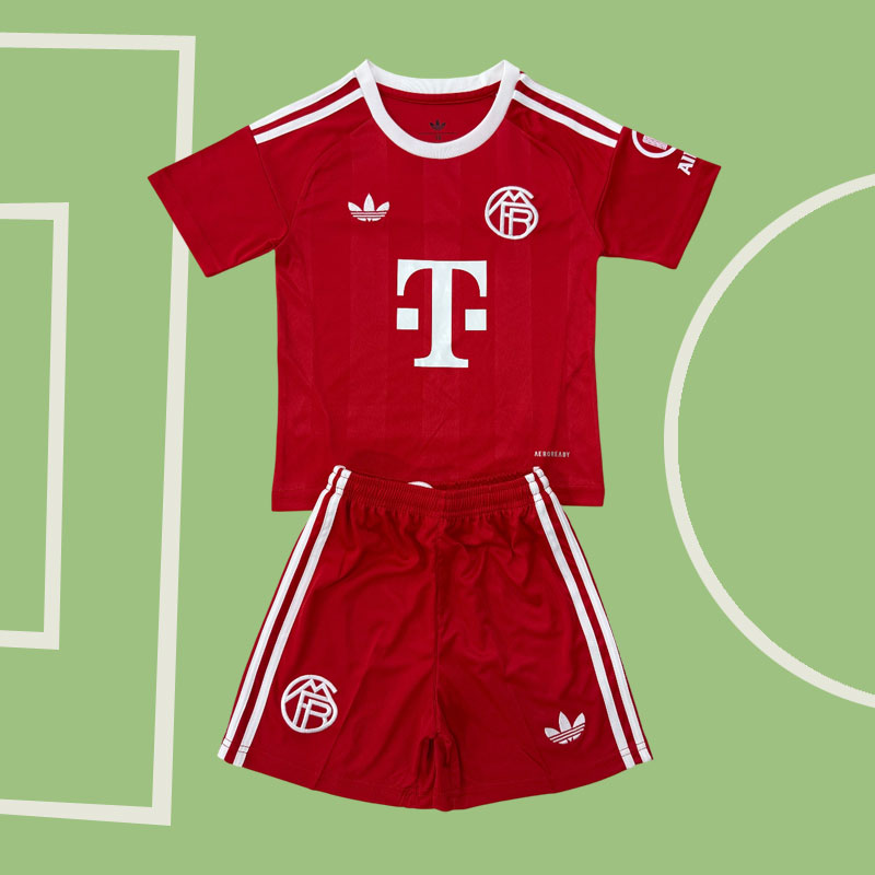 Röd Bayern München målvaktströja 2025/26 - fotbollströja barn och vuxen
