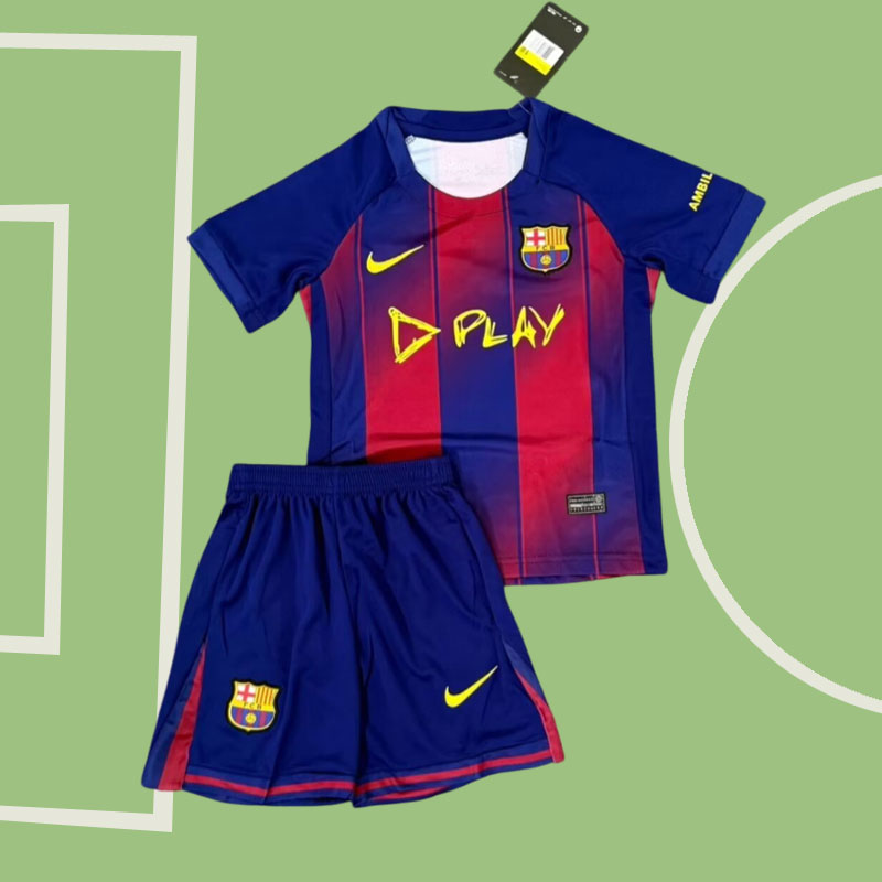 Karol G x Barcelona 2025/26 Hemmatröja - Barn Tröja och Shorts
