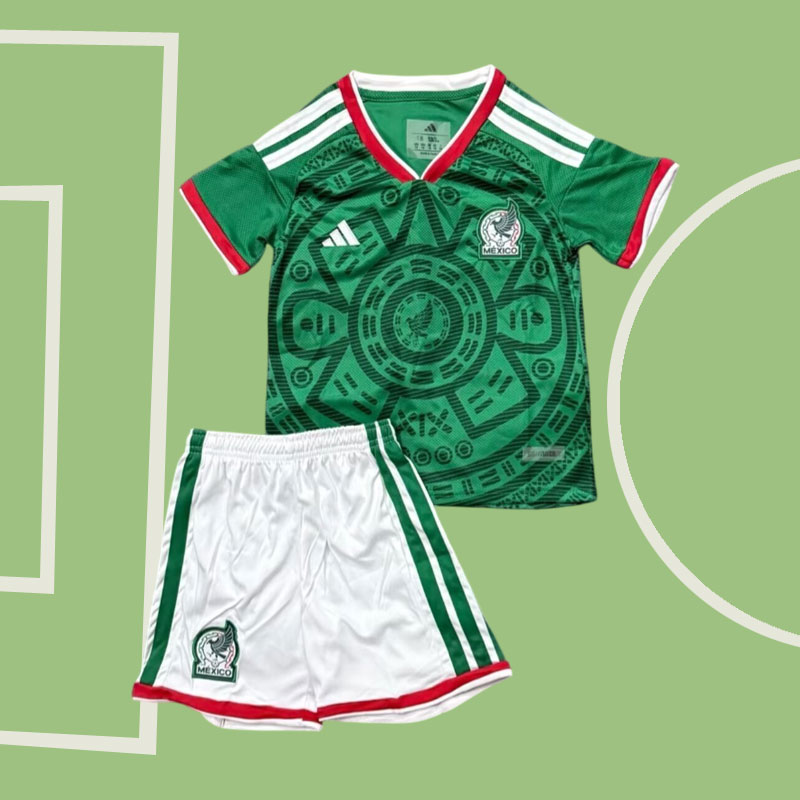 Mexiko Barn 2026 VM Hemmatröja - Fotbollströja och Shorts Set