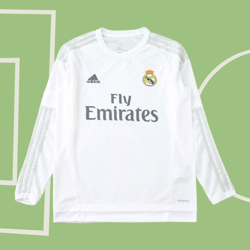 Real Madrid 15/16 långärmad hemmatröja - retro fotbollströja