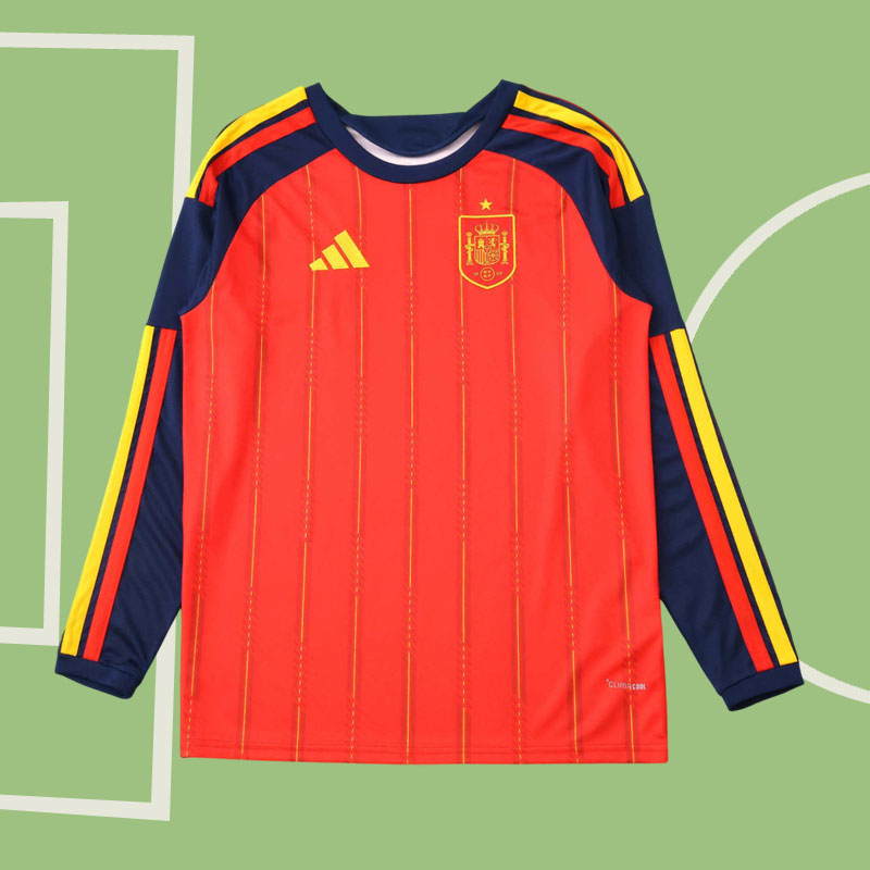 Spanien VM 2026 hemmatröja herr - långärmad fotbollströja