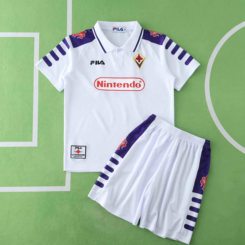 ACF Fiorentina 1998/99 bortatröja barn – retro fotbollströja och shorts