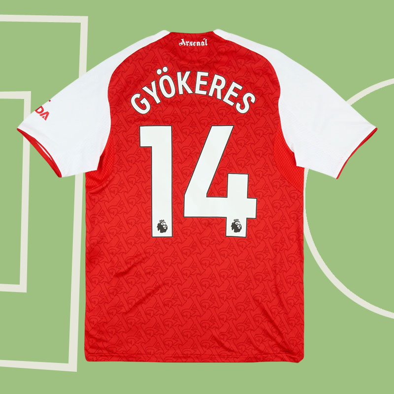 Arsenal 2025–26 hemmatröja herr - Fotbollströja med Gyökeres 14 tryck