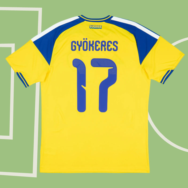 Gyökeres 17 Sverige 2026–27 hemmatröja herr – gul fotbollströja