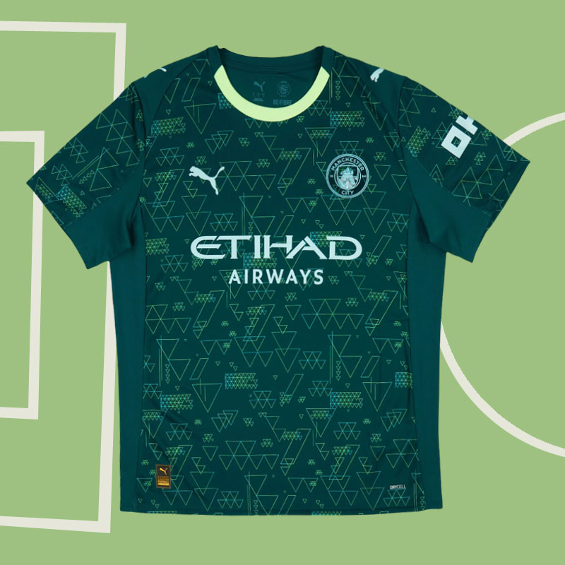 Manchester City fjärdetröja 2025/26 – grön fotbollströja för herr