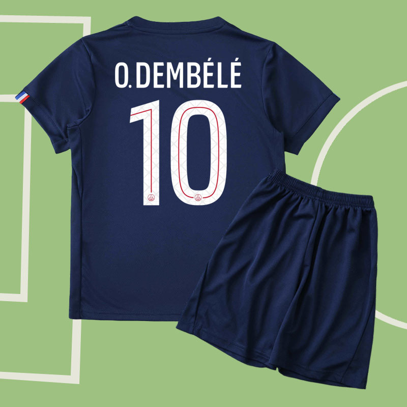 PSG hemmatröja 25/26 set - barn fotbollströja med O. Dembélé nummer 10