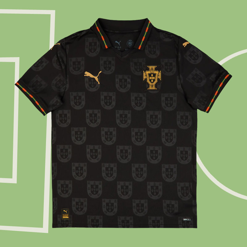 Portugal Eusebio Edition tröja 2025/26 - svart fotbollströja herr