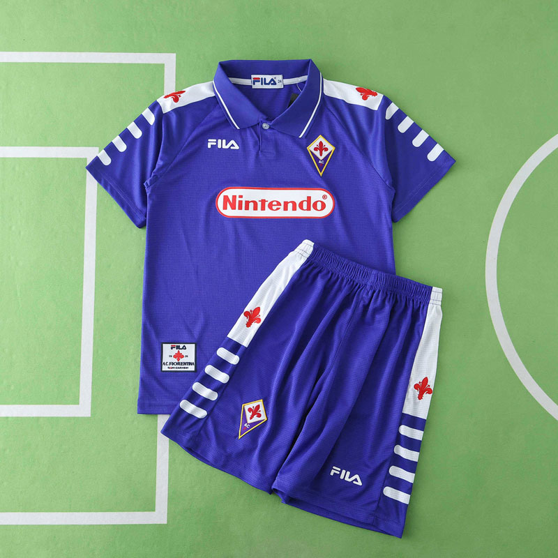 Retro Fiorentina fotbollströja 1998/99 hemmatröja för barn