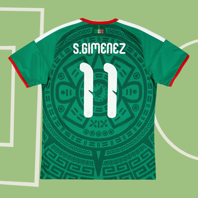 Santiago Giménez Mexiko 26/27 hemmatröja för män - med S. Gimenez 11 på ryggen