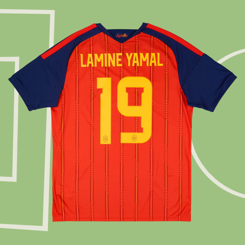 Spanien 2026/27 hemmatröja herr - fotbollströja med Lamine Yamal 19 tryck