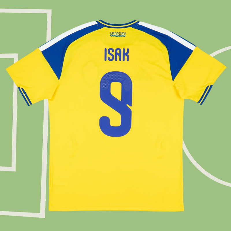 Sverige VM 2026-27 hemmatröja herr med tryck Isak 9