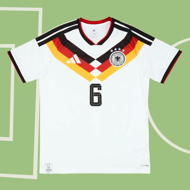 Tyskland hemmatröja 2026-27 med namn och nummer Kimmich 6 Tyskland hemmatröja 2026/27 med namn och nummer Kimmich 6