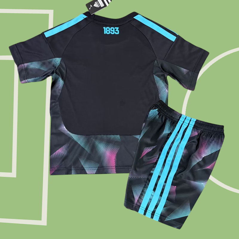 Fotbollströja Argentina barn 2026 – svart målvaktsställ till VM Fotbollströja Argentina barn 2026 – svart målvaktsställ till VM