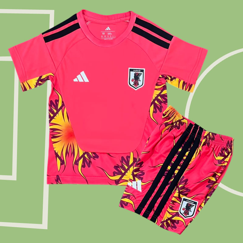 Japan målvaktströja barn 2026 – rosa VM fotbollströja + shorts
