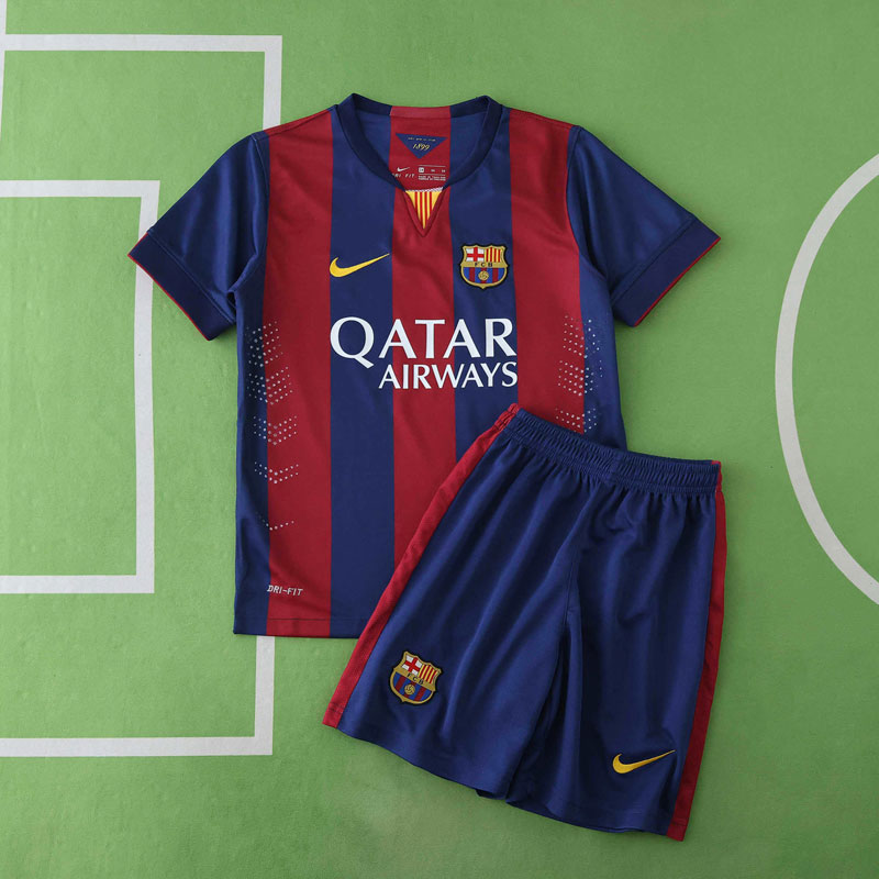Barcelona 2014/15 retro tröja barn – hemmaställ med shorts