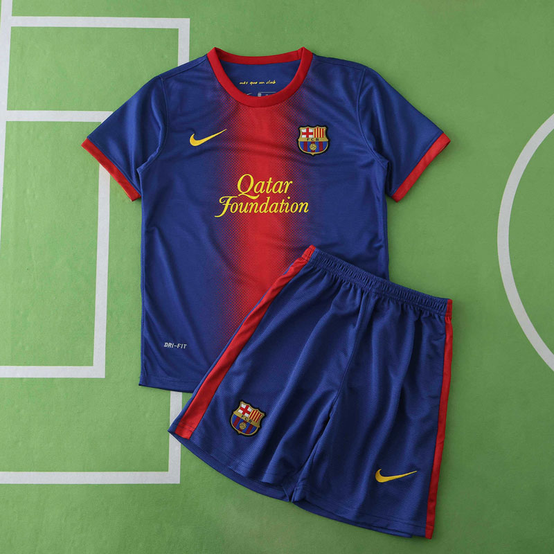 FC Barcelona 2012/13 hemmatröja retro barn - fotbollströja och shorts