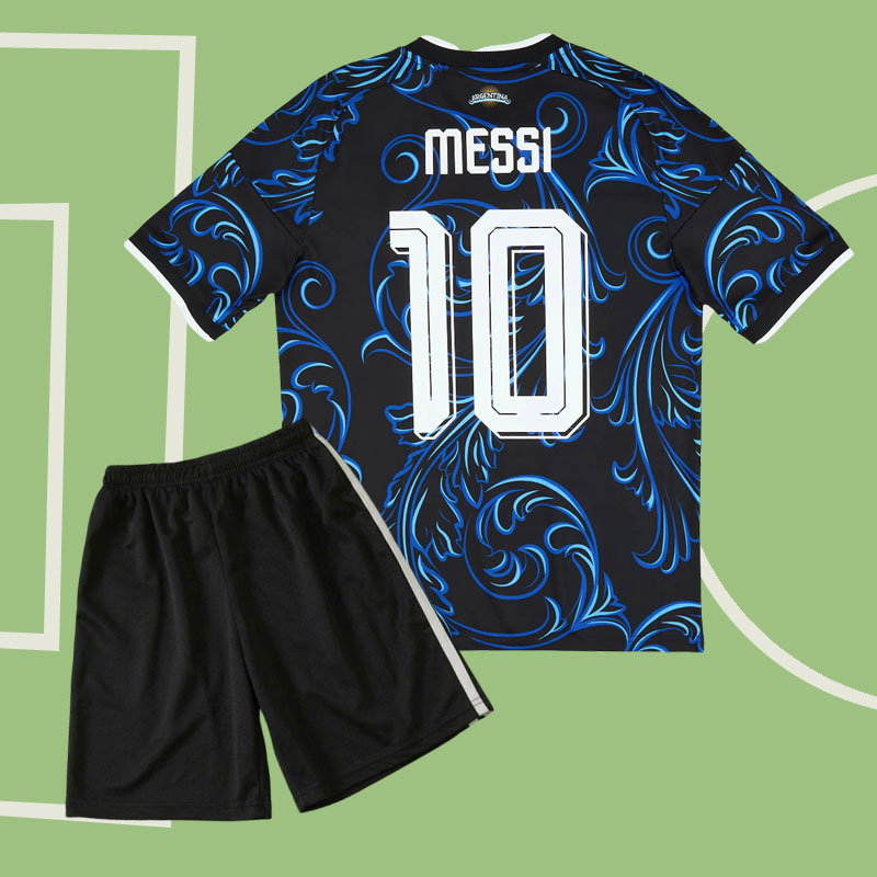 Argentina 2026 bortaställ barn – Messi 10 fotbollströja och shorts