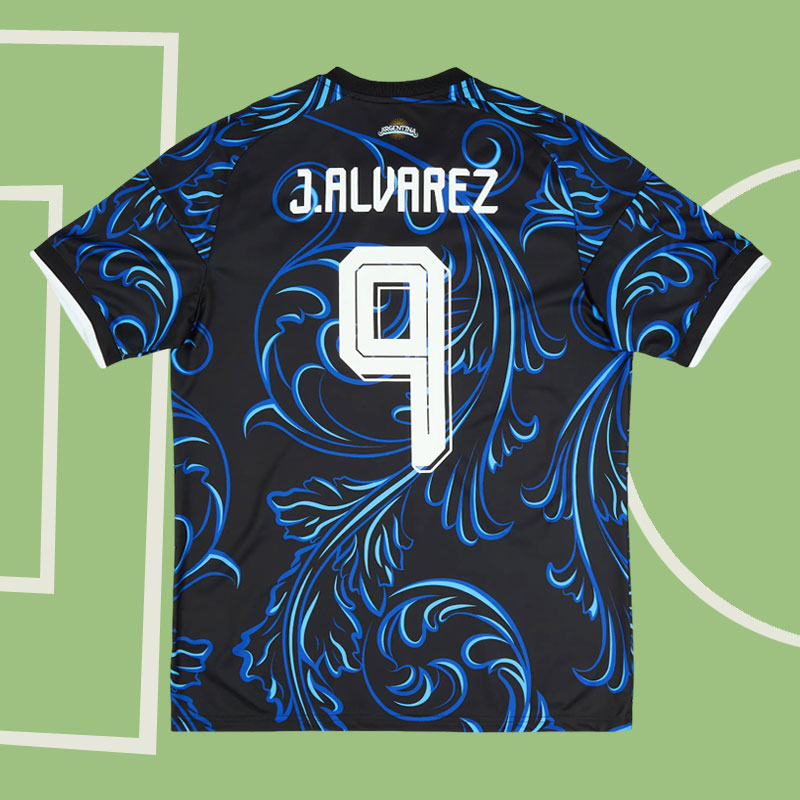 Argentina bortatröja VM 2026 – fotbollströja J. Álvarez 9 kort ärm