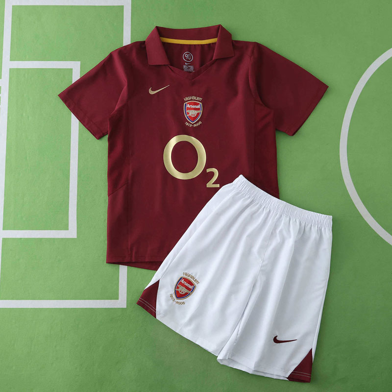 Arsenal 2005/06 retro fotbollströja barn - hemmatröja set