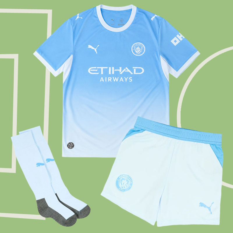 Barn Manchester City 2026/27 hemmaställ – fotbollströja och shorts