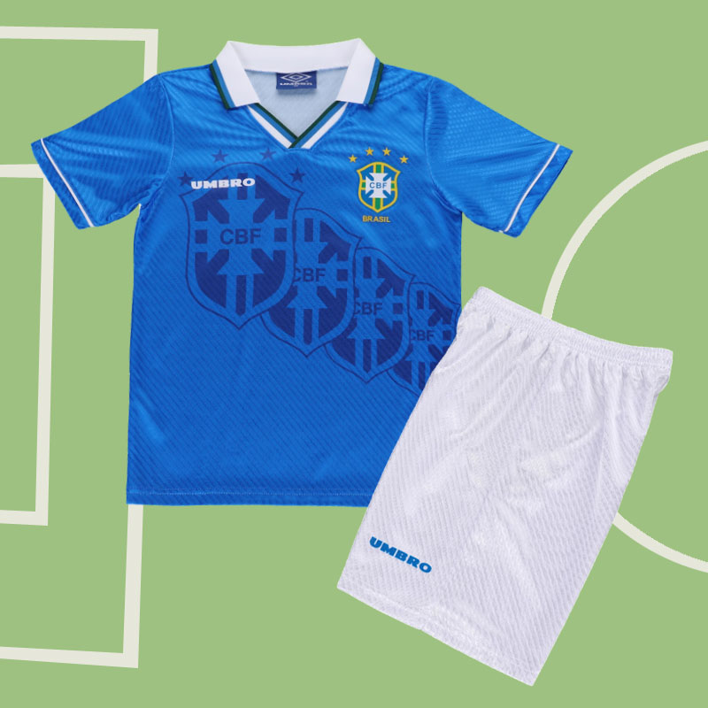 Brasilien 1996 bortatröja retro barn - klassiskt fotbollsställ