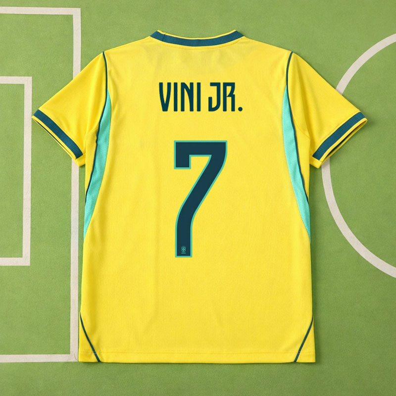 Brasilien Vini Jr. 7 Hemmatröja VM 2026 - Gul Fotbollströja