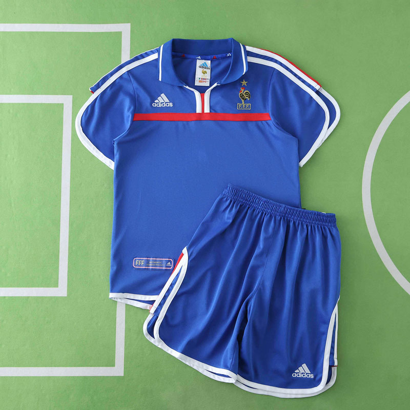 Frankrike 2000 retro hemmatröja barn - set med shorts