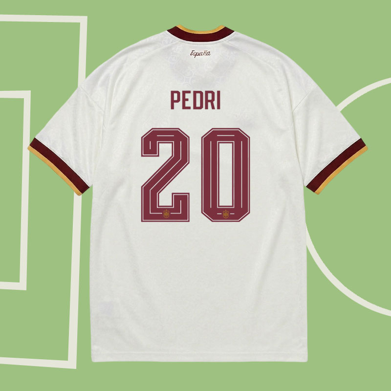 Spanien 2026 VM bortatröja Pedri 20 – herr fotbollströja kort ärm