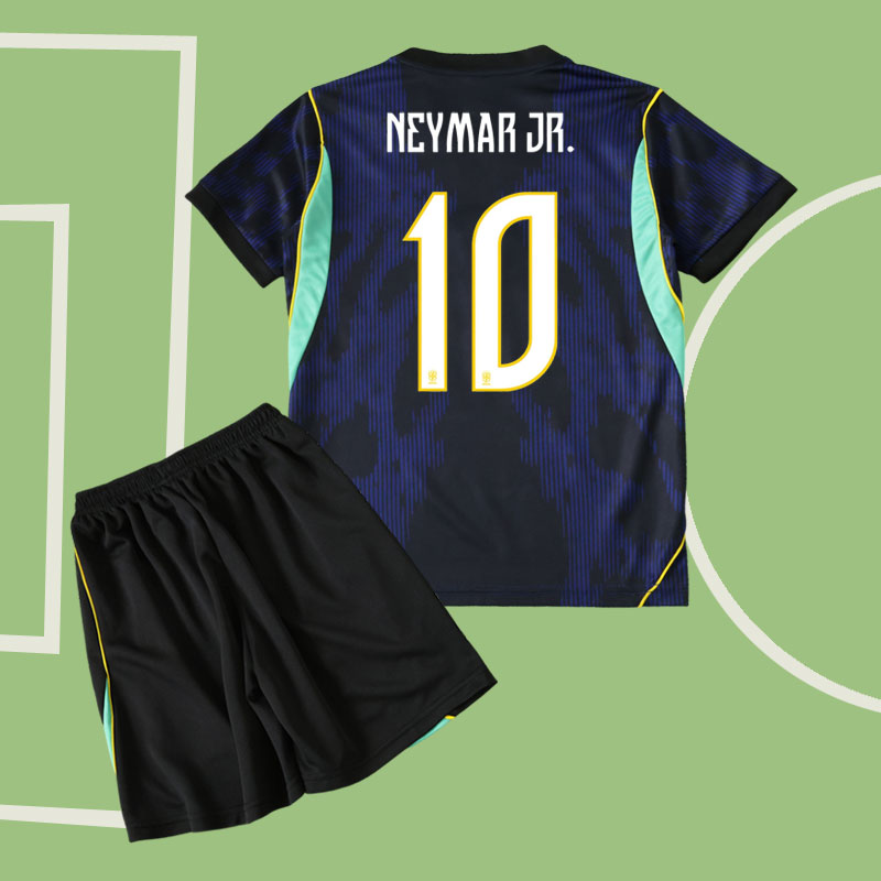 Brasilien bortatröja 2026 barn – Neymar Jr. nr. 10 + shorts