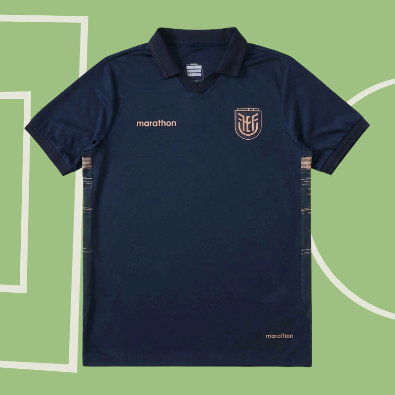 Ecuador VM 2026 bortatröja herr – marinblå fotbollströja