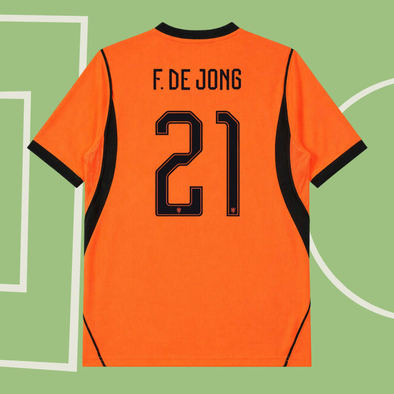 F. De Jong 21 Nederländerna VM-tröja 2026 orange - hemmatröja