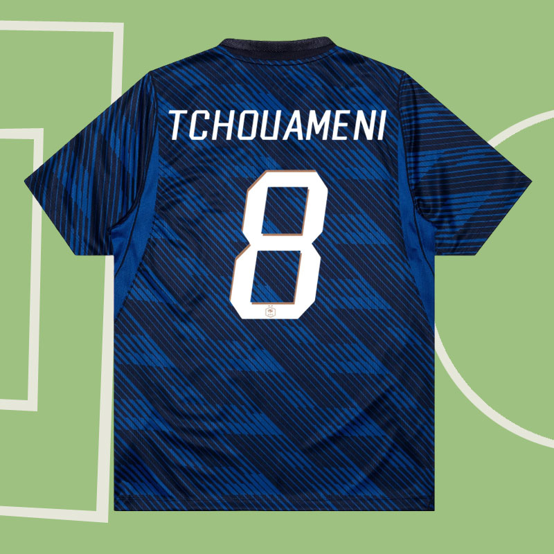 Frankrike VM 2026 hemmatröja Tchouameni 8 - herr tröja med tryck
