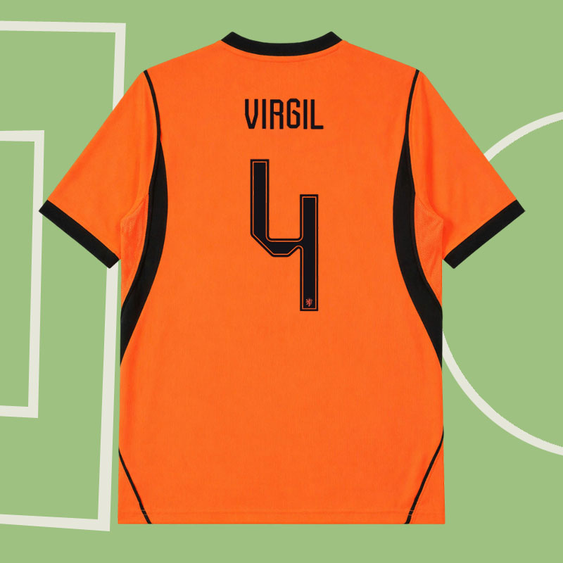 Nederländerna hemmatröja VM 2026 med Virgil 4-tryck på ryggen