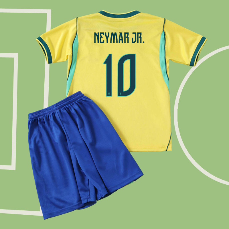 Neymar Jr 10 Brasilien VM 2026 hemmatröja barn - tröja + shorts