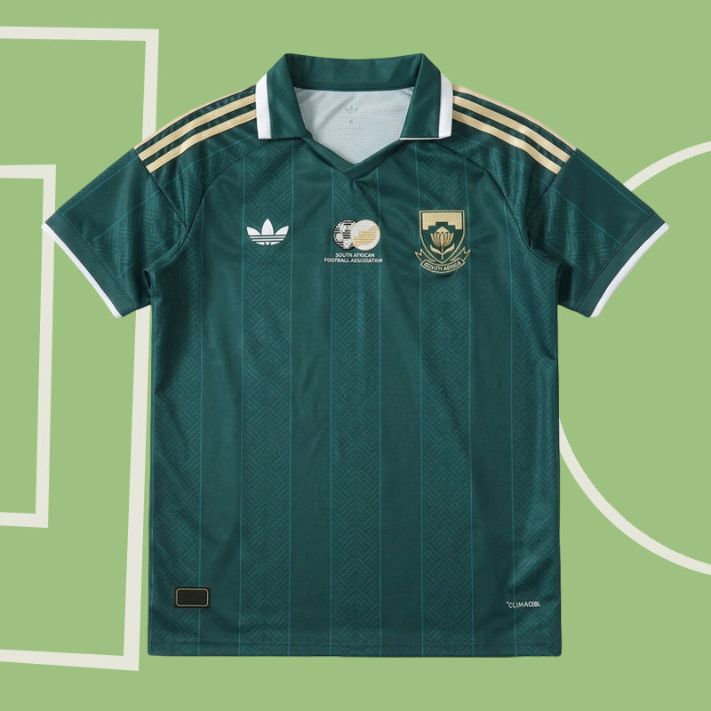 Sydafrika bortatröja VM 2026 – grön fotbollströja herr