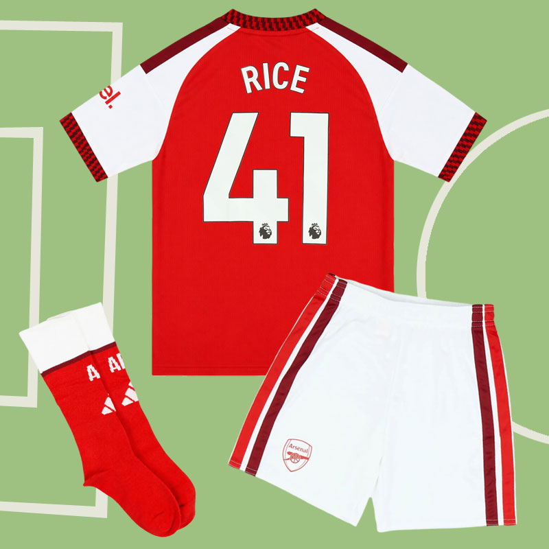 Arsenal 2026/27 hemmatröja barn RICE 41 - tröja med shorts