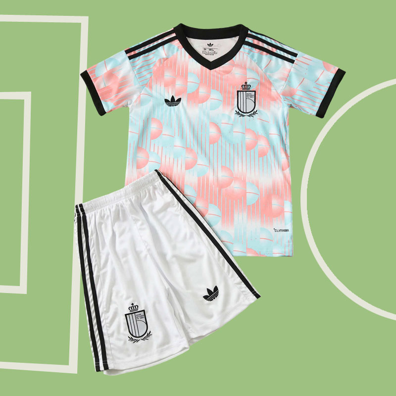 Belgien bortatröja barn VM 2026 - fotbollsställ med tröja och shorts