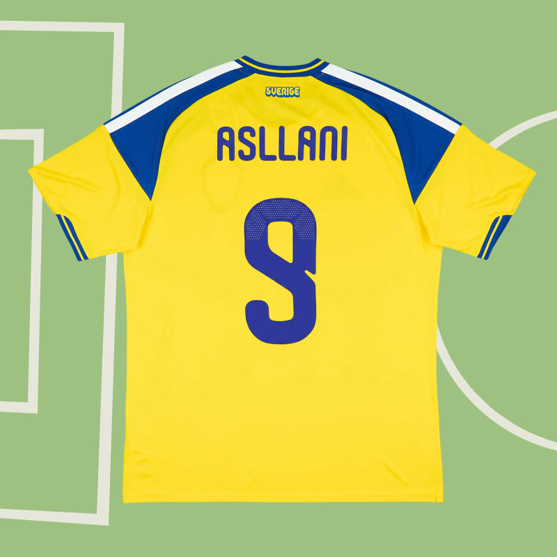 Köp Sverige 2026 hemmatröja Asllani 9 - kortärmad fotbollströja herr