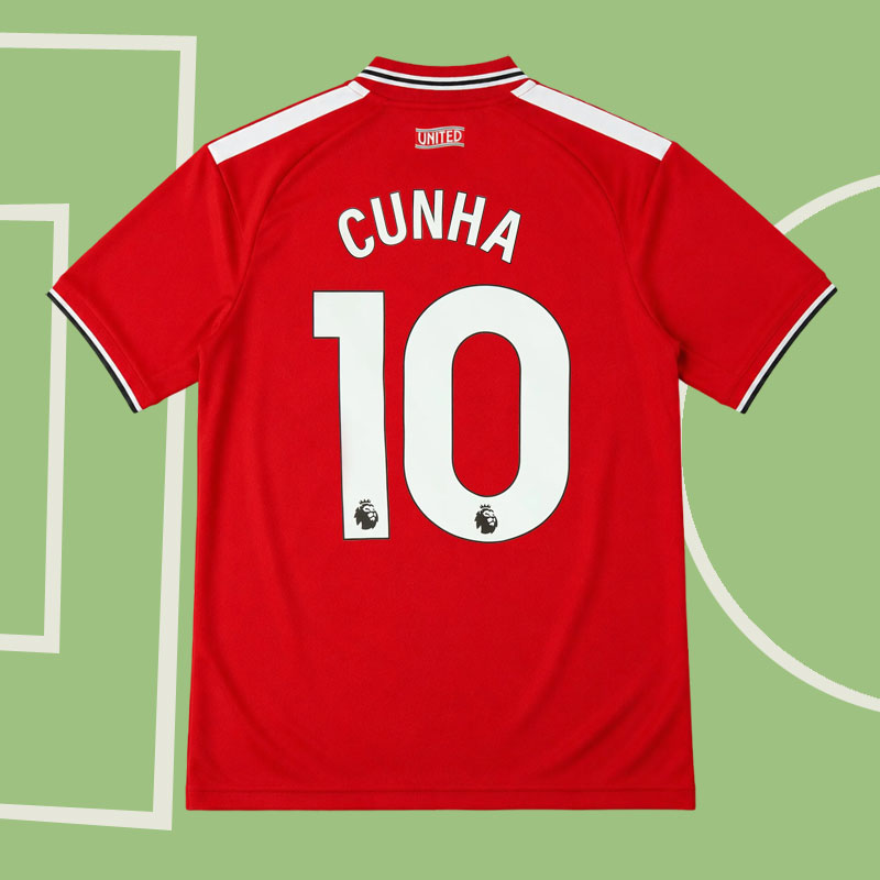 Man United 2026/27 hemmatröja Cunha 10 - röd herrtröja med kort ärm
