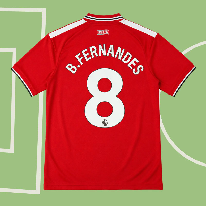 Manchester United hemmatröja 26/27 med B. Fernandes 8 - kortärmad herrtröja