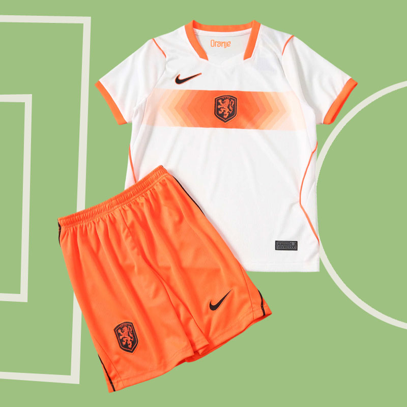 Nederländerna VM 2026 bortatröja barn med shorts