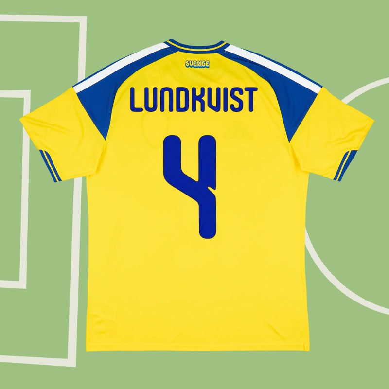 Sverige VM 2026 fotbollströja Lundkvist 4 - kortärmad hemmatröja